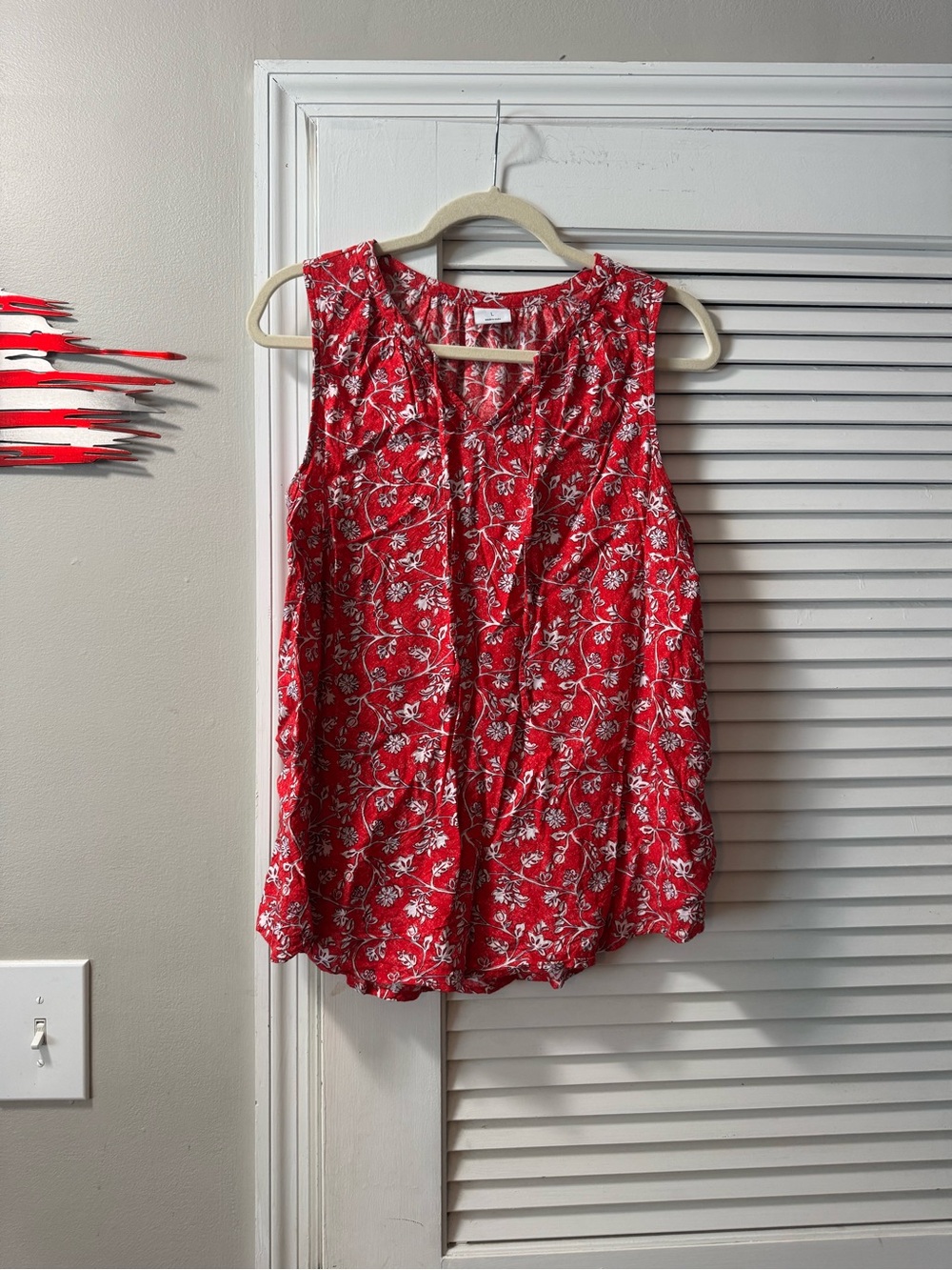 croft & barrow Red Floral Sleeveless Camisole